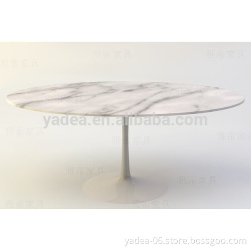 Marble top Eero Saarinen oval dining table replica